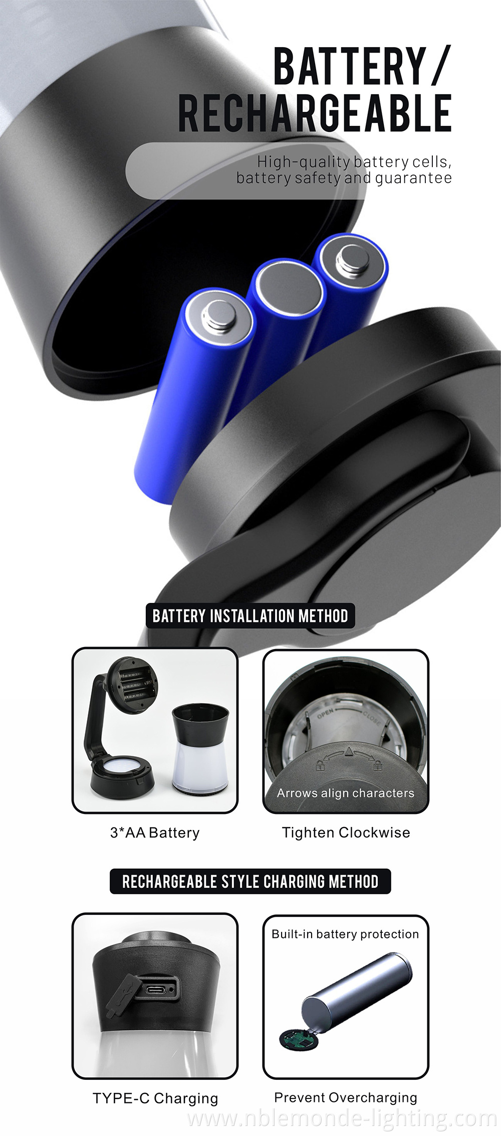 Battery-powered LED lantern 